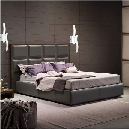 pplique a parete moderno a onda 10 watt lampada da muro bianca luce fredda 6500k calda 3000k naturale 4000k - enzoled