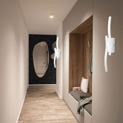 pplique a parete moderno a onda 10 watt lampada da muro bianca luce fredda 6500k calda 3000k naturale 4000k - enzoled