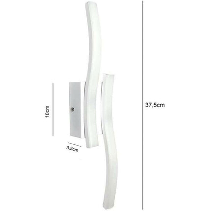 pplique a parete moderno a onda 10 watt lampada da muro bianca luce fredda 6500k calda 3000k naturale 4000k - enzoled