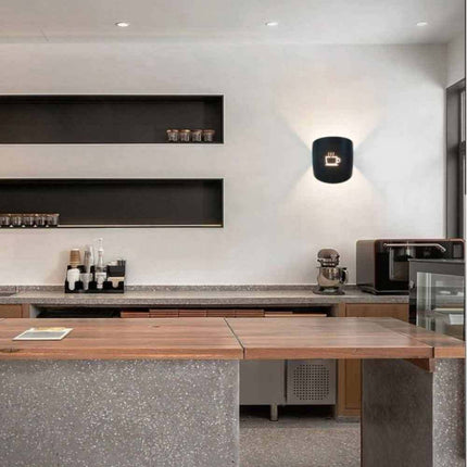 Applique a parete con raffigurazione tazza del caffè lampada attacco g9 illuminazione casa caffetteria - enzoled