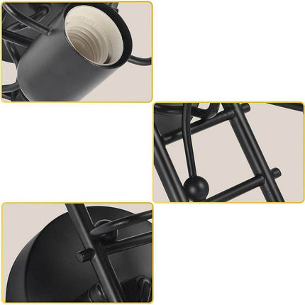 Applique da parete decorativo a forma di omino sulla scala lampada da muro in metallo attacco E27 arredo casa soggiorno - enzoled