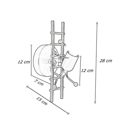 Applique da parete decorativo a forma di omino sulla scala lampada da muro in metallo attacco E27 arredo casa soggiorno - enzoled