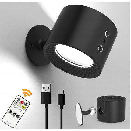 Lampada da parete led touch con telecomando luce fronte retro ricaricabile usb tre colorazione di luce calda fredda naturale orientabile 360° - enzoled