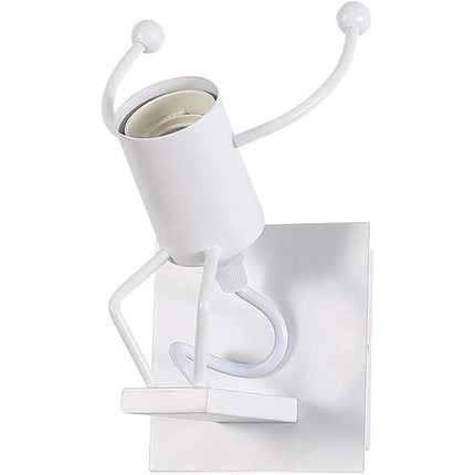 Applique da parete decorativo a forma di omino lampada da muro in metallo attacco E27 arredo casa - enzoled