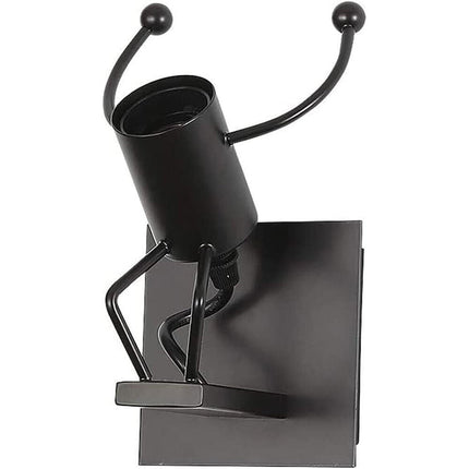 Applique da parete decorativo a forma di omino lampada da muro in metallo attacco E27 arredo casa - enzoled