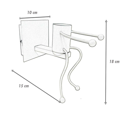 Applique da parete decorativo a forma di omino lampada da muro in metallo attacco E27 arredo casa - enzoled