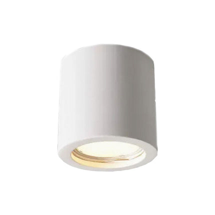 Applique da soffitto in gesso verniciabile a forma di cilindro o cubo cono attacco per faretto Gu10 9x7 cm - enzoled