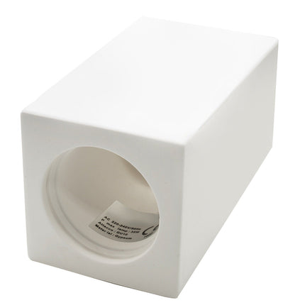 Applique da soffitto in gesso verniciabile a forma di cilindro o cubo cono attacco per faretto Gu10 9x7 cm - enzoled