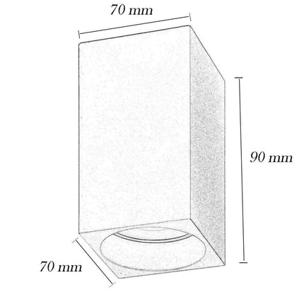 Applique da soffitto in gesso verniciabile a forma di cilindro o cubo cono attacco per faretto Gu10 9x7 cm - enzoled
