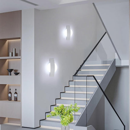 Applique da parete led 8 watt doppia emissione di luce up e down lampada con pannello in vetro opaco tecnologia CCT - enzoled