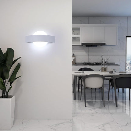 Applique da parete led 8 watt doppia emissione di luce up e down lampada con pannello in vetro opaco tecnologia CCT - enzoled