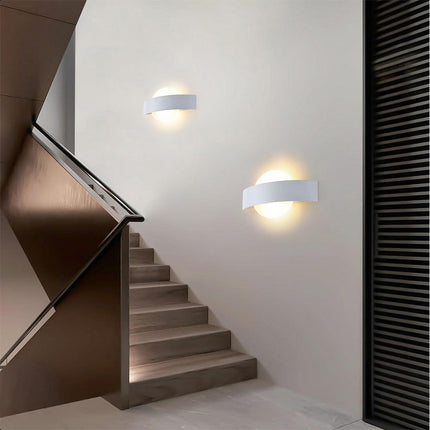 Applique da parete led 8 watt doppia emissione di luce up e down lampada con pannello in vetro opaco tecnologia CCT - enzoled