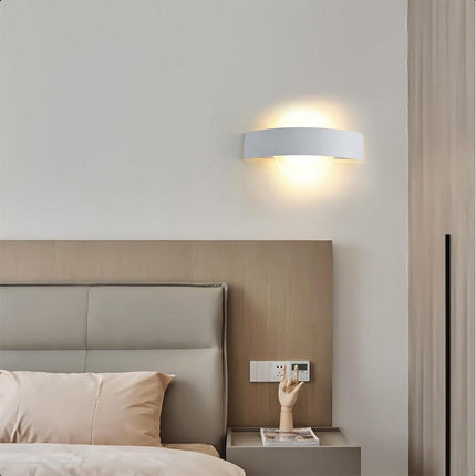 Applique da parete led 8 watt doppia emissione di luce up e down lampada con pannello in vetro opaco tecnologia CCT - enzoled