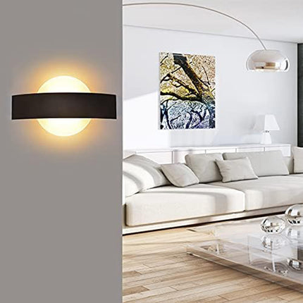 Applique da parete led 8 watt doppia emissione di luce up e down lampada con pannello in vetro opaco tecnologia CCT - enzoled