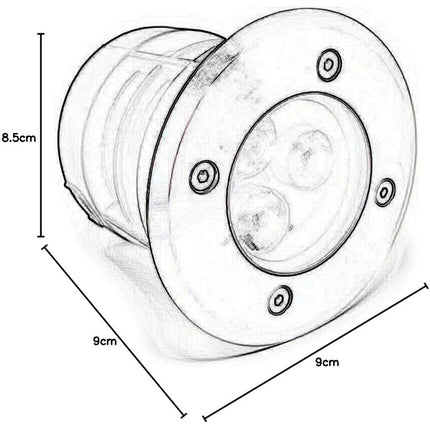 Faretto ad incasso calpestabile 3 led 3 watt segnapasso carrabile luce fredda 6500k calda 3000k naturale 4000k IP67 - enzoled