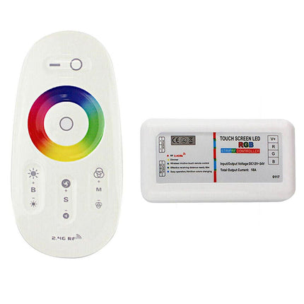 Centralina controller per strip led rgb 2.4 GHz RF wireless touch screen con telecomando rgb DC12/24V - enzoled