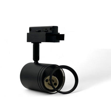 Porta faretto monofase orientabile da binario per soffitto con attacco gu10 proiettore faro per binario elettrificato - enzoled