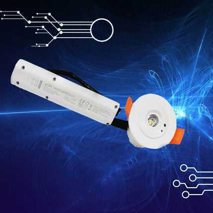 Faretto di emergenza da incasso 3 watt 1 led cob anti black out mini spot luce fredda 6500k - enzoled