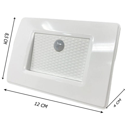 Faretto segnapassi con placca nera da muro con sensore di movimento pir 1,3 watt per cassetta 503 luce fredda 6500k calda 3000k naturale 4000k - enzoled