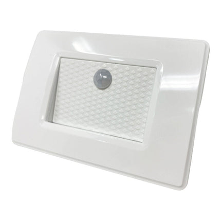 Faretto segnapassi con placca nera da muro con sensore di movimento pir 1,3 watt per cassetta 503 luce fredda 6500k calda 3000k naturale 4000k - enzoled