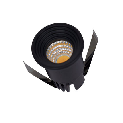 Faretto 1 led COB ad incasso 3 watt mini spot punto luce tondo nero luce bianca 6500k calda 3000k e naturale 4000k - enzoled