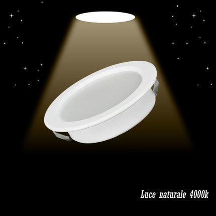 Faretto led 3 watt ad incasso rotondo opaco per cappa mensola bordo bianco luce fredda 6500k naturale 4000k calda 3000k - enzoled