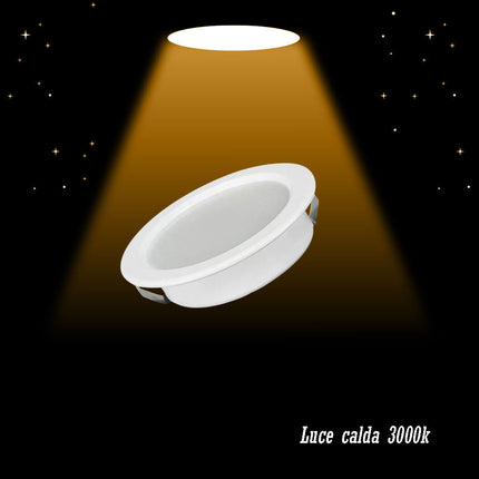 Faretto led 3 watt ad incasso rotondo opaco per cappa mensola bordo bianco luce fredda 6500k naturale 4000k calda 3000k - enzoled