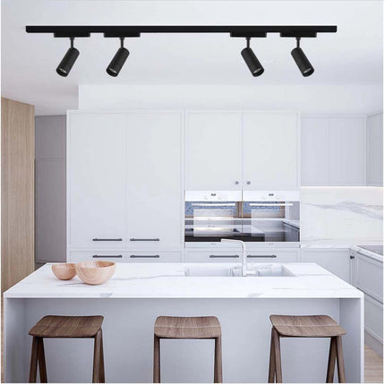 Faretto spot led cob 24 watt magnetico faro binario track elettrificato 48V nero orientabile luce calda o naturale - enzoled