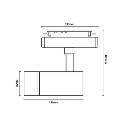 Faretto spot led cob 24 watt magnetico faro binario track elettrificato 48V nero orientabile luce calda o naturale - enzoled