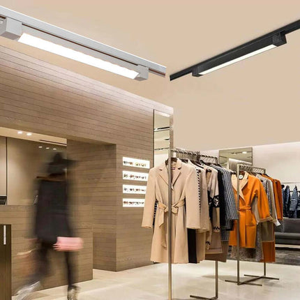 Faretto led lineare per binario track monofase barra 20 watt faro bianco o nero orientabile per cucina open space cct fredda 6500k calda 3000k naturale 4000k - enzoled