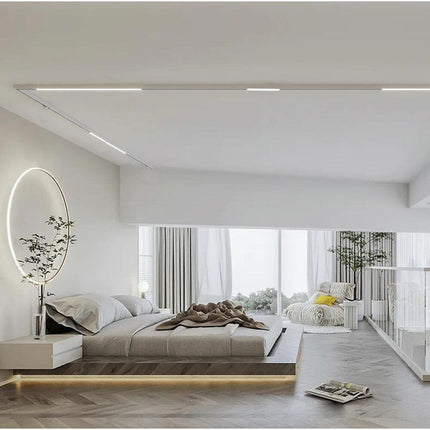 Faretto led lineare per binario track monofase barra 20 watt faro bianco o nero orientabile per cucina open space cct fredda 6500k calda 3000k naturale 4000k - enzoled