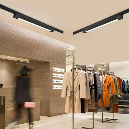 Faretto led lineare per binario track monofase barra 20 watt faro bianco o nero orientabile per cucina open space cct fredda 6500k calda 3000k naturale 4000k - enzoled