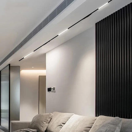 Faretto led lineare per binario track monofase barra 20 watt faro bianco o nero orientabile per cucina open space cct fredda 6500k calda 3000k naturale 4000k - enzoled