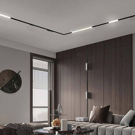 Faretto led lineare per binario track monofase barra 20 watt faro bianco o nero orientabile per cucina open space cct fredda 6500k calda 3000k naturale 4000k - enzoled