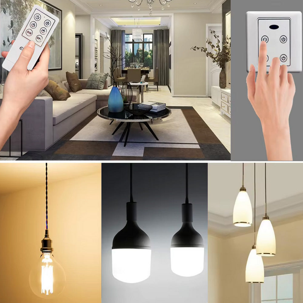 Interruttore luci con telecomando wireless controllo a distanza 4 canali centralina ad incasso switch illuminazione lampade led 220 volt - enzoled