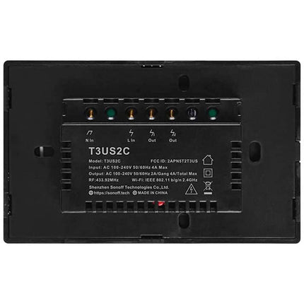 Interruttore Son/Off smart 2 canale controller da remoto wireless wifi placca touch domotica - enzoled