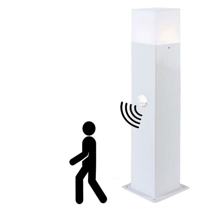 Lampione da giardino per esterno con sensore di movimento in alluminio attacco E27 lampada da terra lampioncino per vialetti IP44 - enzoled