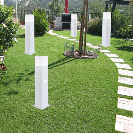 Lampione da giardino per esterno con sensore di movimento in alluminio attacco E27 lampada da terra lampioncino per vialetti IP44 - enzoled