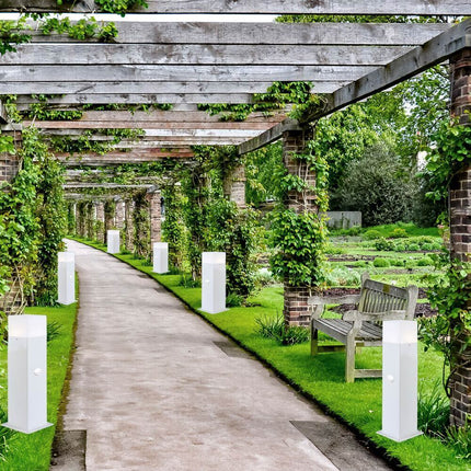 Lampione da giardino per esterno con sensore di movimento in alluminio attacco E27 lampada da terra lampioncino per vialetti IP44 - enzoled