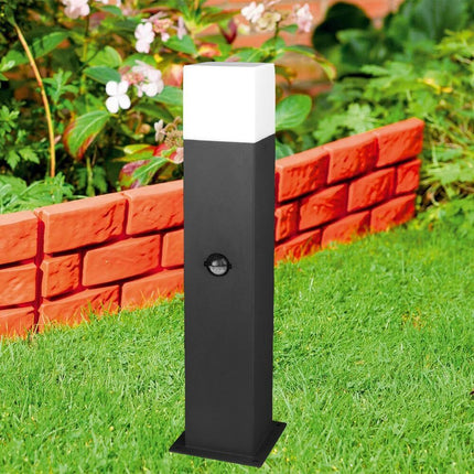 Lampione da giardino per esterno con sensore di movimento in alluminio attacco E27 lampada da terra lampioncino per vialetti IP44 - enzoled