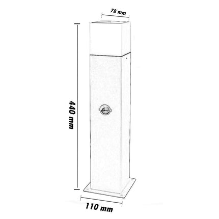 Lampione da giardino per esterno con sensore di movimento in alluminio attacco E27 lampada da terra lampioncino per vialetti IP44 - enzoled