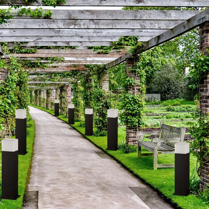 Lampione da giardino per esterno in alluminio attacco E27 lampada da terra lampioncino per vialetti IP44 - enzoled