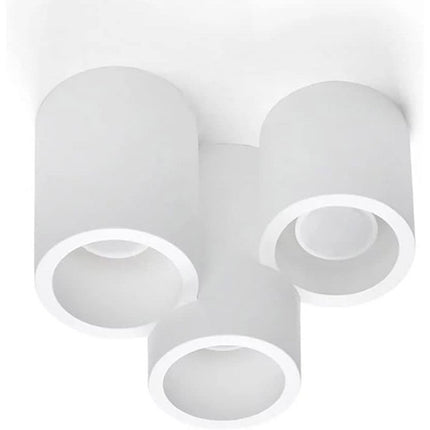 Lampada in gesso a 3 cilindro da soffitto lampadario verniciabile supporto per faretti gu10 - enzoled
