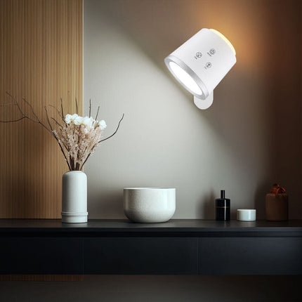 Lampada doppio uso da scrivania e applique a led 6 watt touch 2 riflettore dimmerabile 3 colorazioni - enzoled