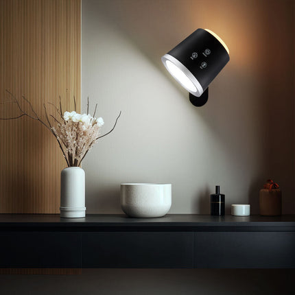 Lampada doppio uso da scrivania e applique a led 6 watt touch 2 riflettore dimmerabile 3 colorazioni - enzoled