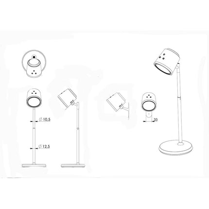 Lampada doppio uso da scrivania e applique a led 6 watt touch 2 riflettore dimmerabile 3 colorazioni - enzoled