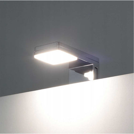 Lampada a led per specchio da bagno 3 watt applique moderno a luce naturale nero o silver IP44 - enzoled