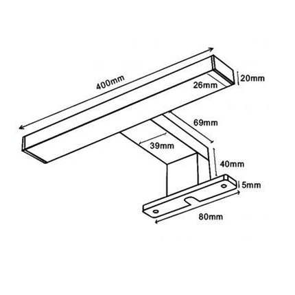 Lampada per specchio da bagno con doppia istallazione 6 watt applique a luce naturale 4000k IP44 colore argento - enzoled
