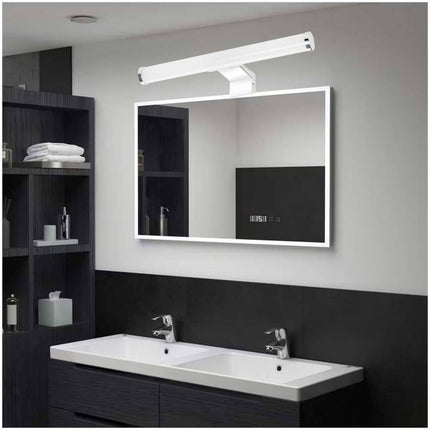 Lampada per specchio da bagno con doppia istallazione 9 watt applique a luce naturale 4000k IP44 colore argento - enzoled