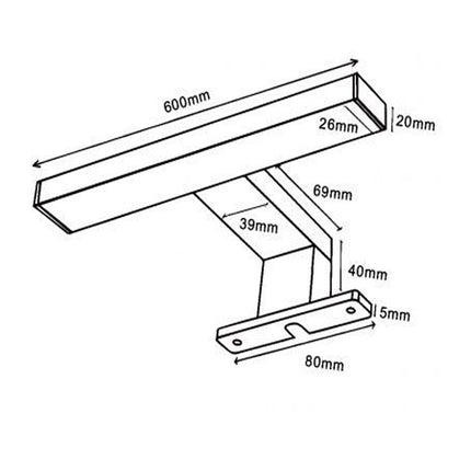 Lampada per specchio da bagno con doppia istallazione 9 watt applique a luce naturale 4000k IP44 colore argento - enzoled